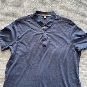 Men’s Burberry Brit Navy Blue Short-Sleeve Polo